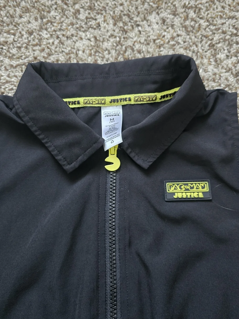 Justice Black Sleeveless Romper with packmen team